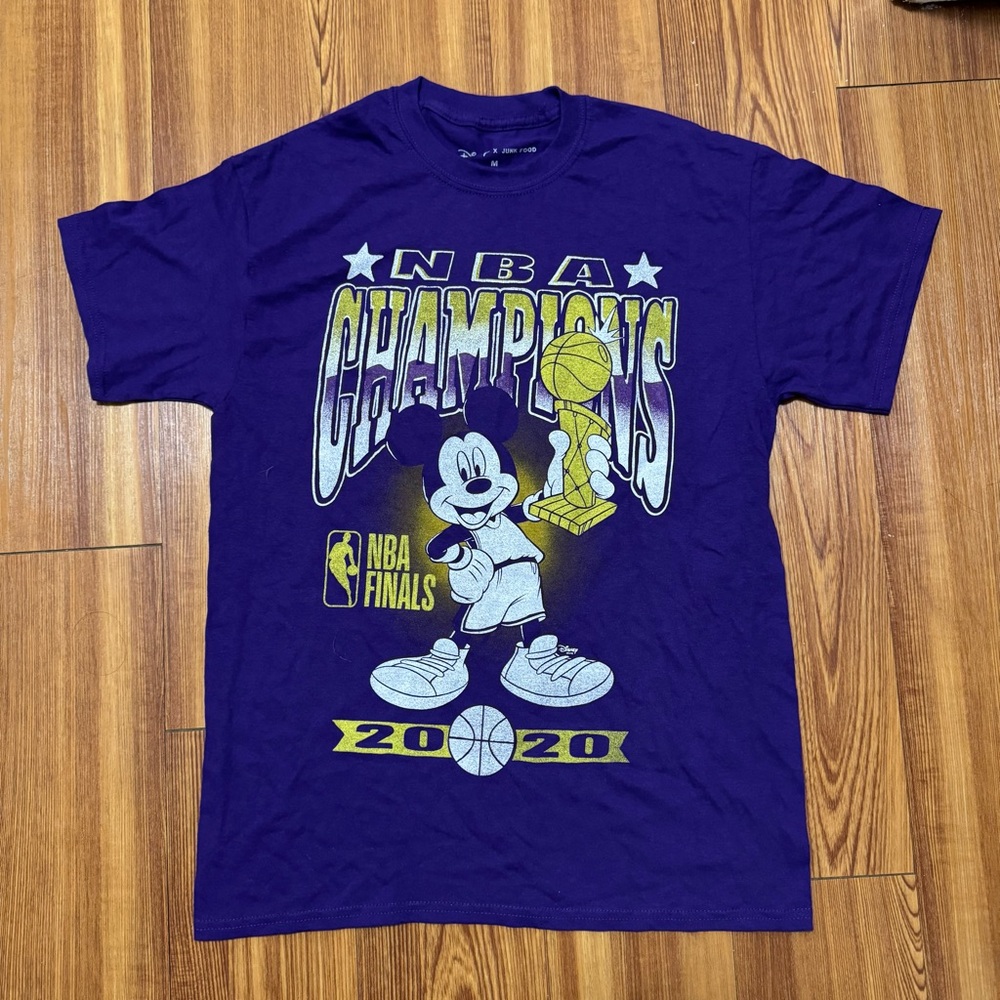 Junk Food x NBA Los Angeles Lakers Mickey Mouse Purple 2020 Champions Tee